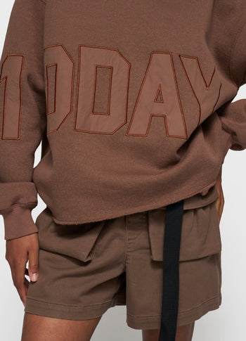 statement logo hoodie | truffle