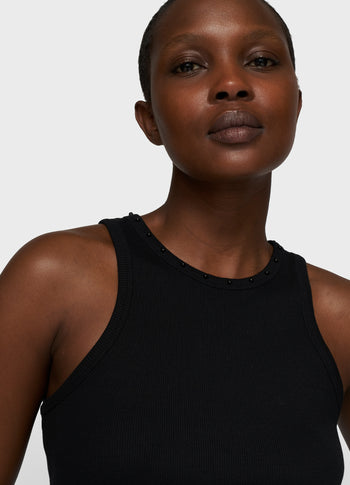 tank top pearls | black