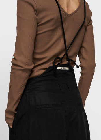 strap salopette twill tencel | black