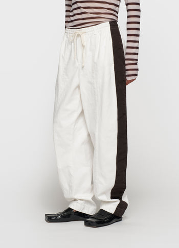 wide tapered pants twill | ecru