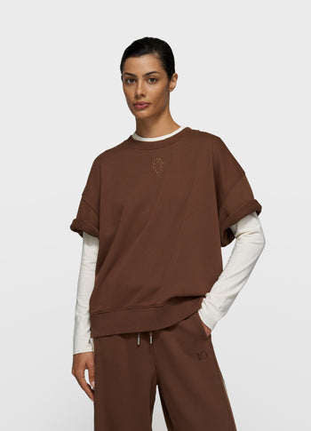 short sleeve sweater | dark truffle