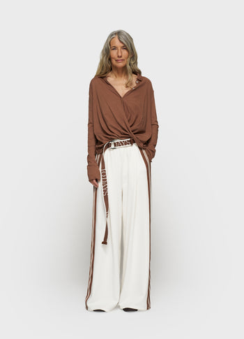 wrap blouse | truffle