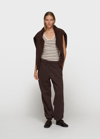 wrapper stripes | ecru/wine