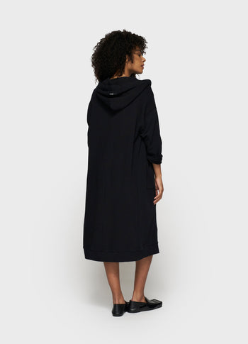 long zip hoodie fleece | black