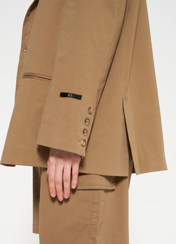 oversized blazer twill | cedar brown