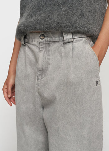cargo pants flowy denim | grey wash