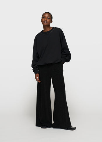 balloon sweater pearls | black