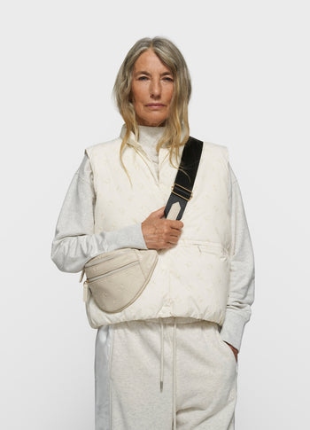 padded vest monogram | pearl