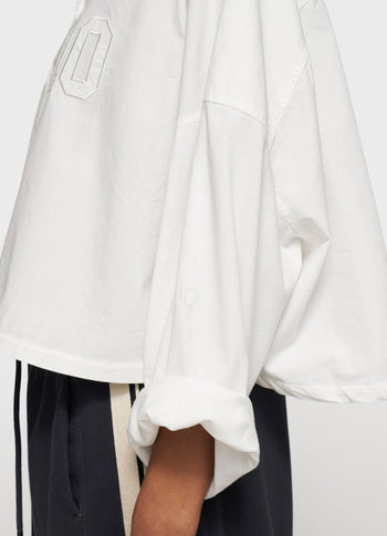 oversized cropped shirt | ecru