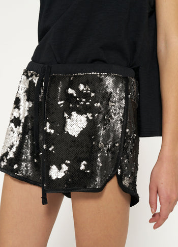 sequin shorts | black