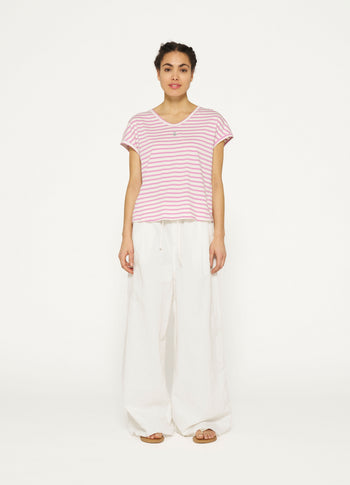 tee stripes | ecru/violet