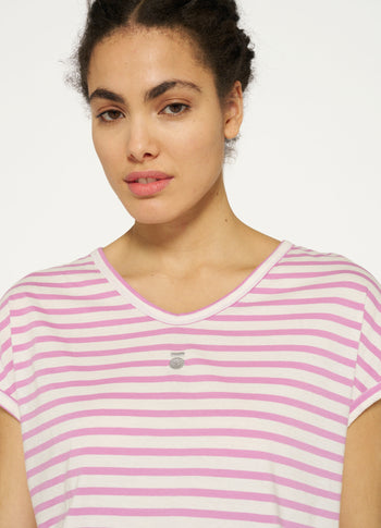 tee stripes | ecru/violet