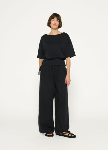 wide leg pants | black