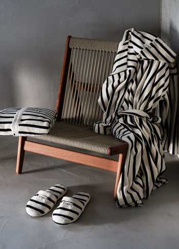 slippers stripes | ecru/black