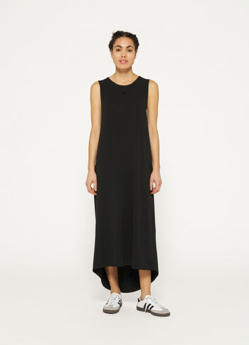 soft cinch back dress | black