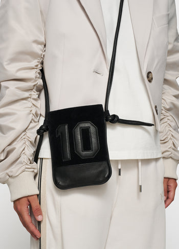 leather phone bag | black