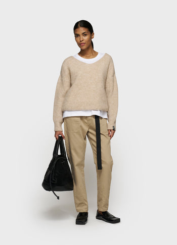 soft v-neck sweater knit | earth