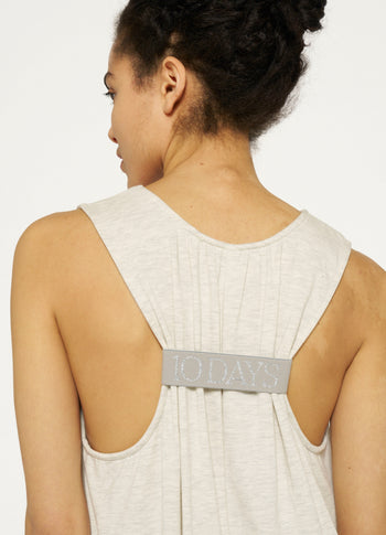 soft cinch back dress | soft white melee
