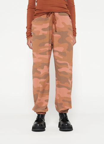 Bar jogger camo babyfleece | saddle brown