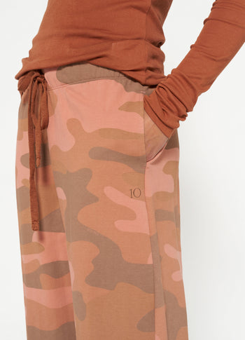 Bar jogger camo babyfleece | saddle brown