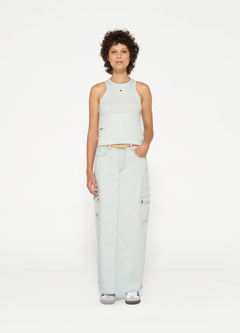 slub twill skirt | sea foam