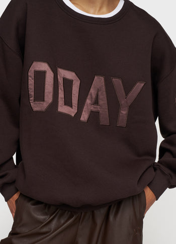 statement sweater logo | deep wine