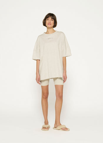 oversized tee dress | soft white melee