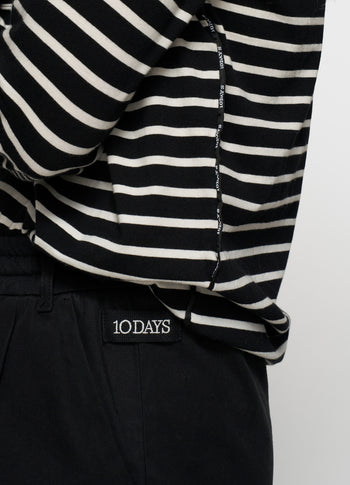 THE LONG SLEEVE TEE STRIPES | black/white