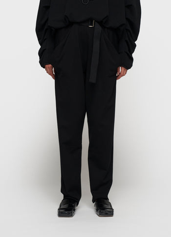 pleated belt jogger punto | black