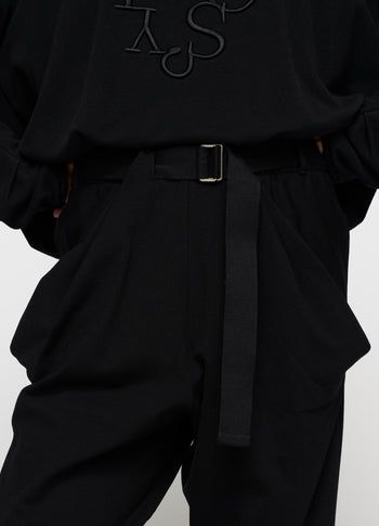 pleated belt jogger punto | black