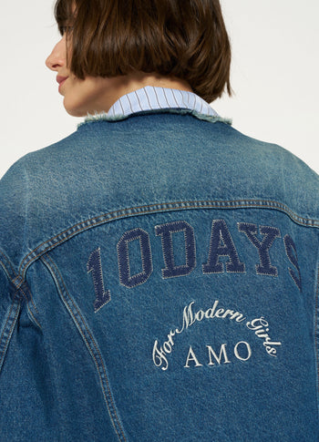 denim logo jacket | blue denim