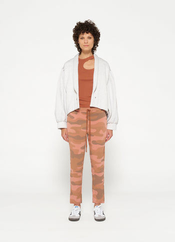 cropped jogger camo | saddle brown