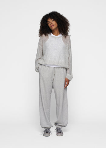 THE KNIT SWEATER | light grey melee