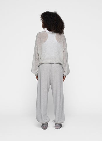 THE KNIT SWEATER | light grey melee