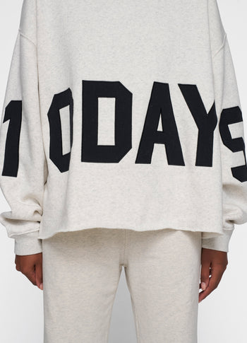 THE STATEMENT LOGO HOODIE | soft white melee