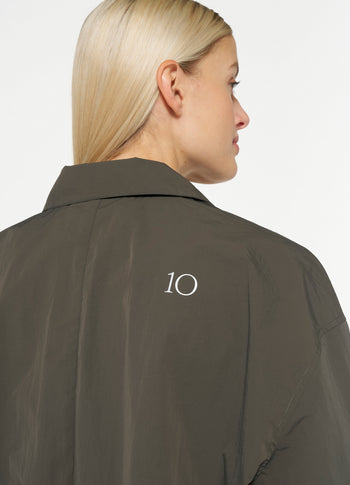 cropped blazer jacket | oil grey