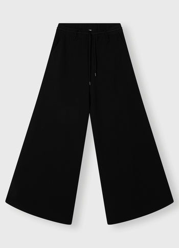wide leg pants crepe | black