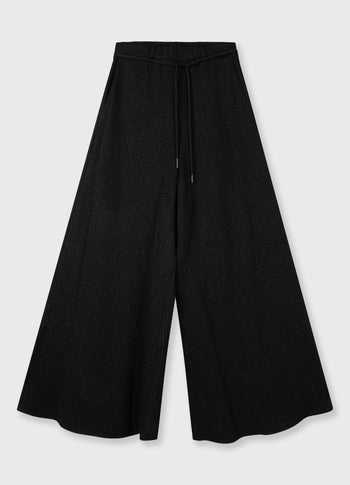 super wide pants pinstripe | black