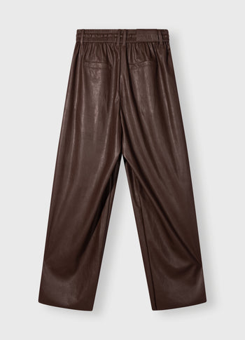 soft PU western pants | deep wine
