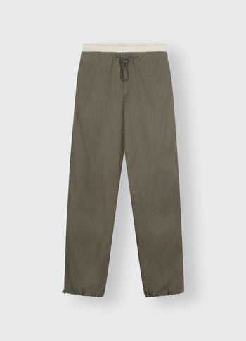 parachute pants | dark moss