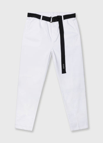 belted pants | optic white