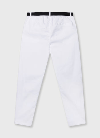 belted pants | optic white
