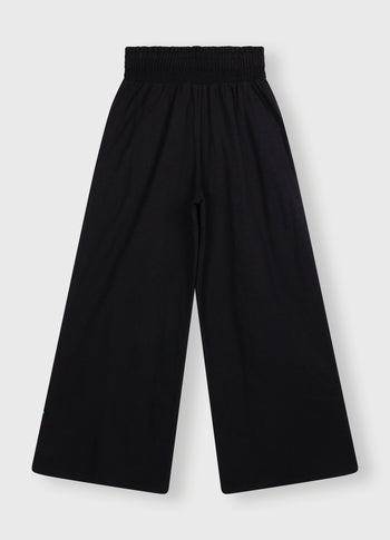 wide leg smock pants | black