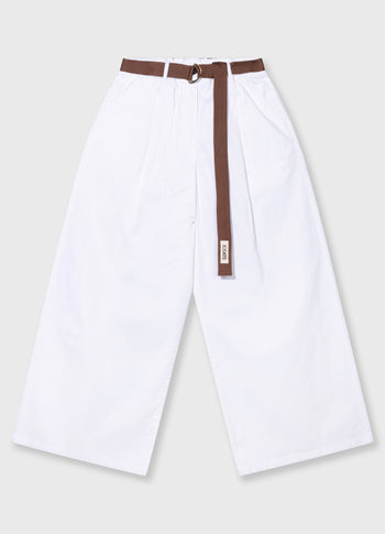 wide pants twill | optic white