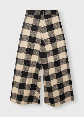 wide pants check | black