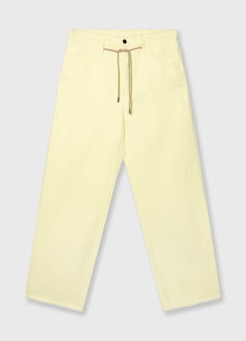 straight leg pants twill | pastel yellow