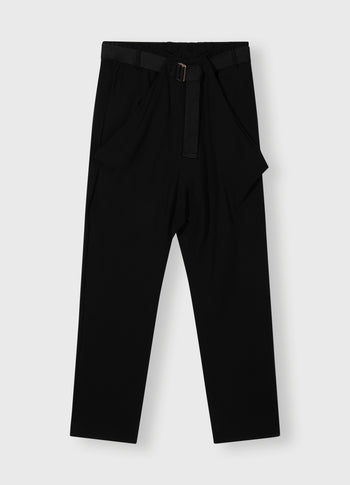 pleated belt jogger punto | black