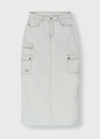 slub twill skirt | sea foam