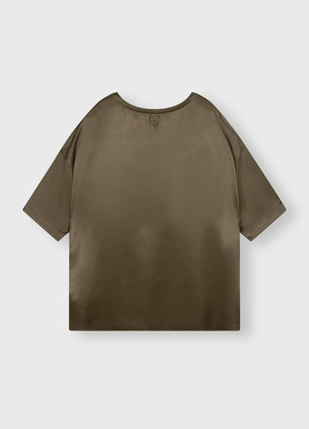 satin tee | dark moss