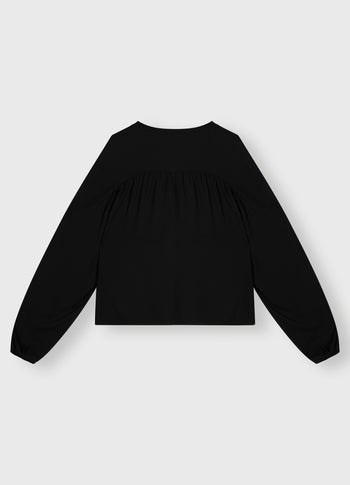 flowy blouse gathering | black
